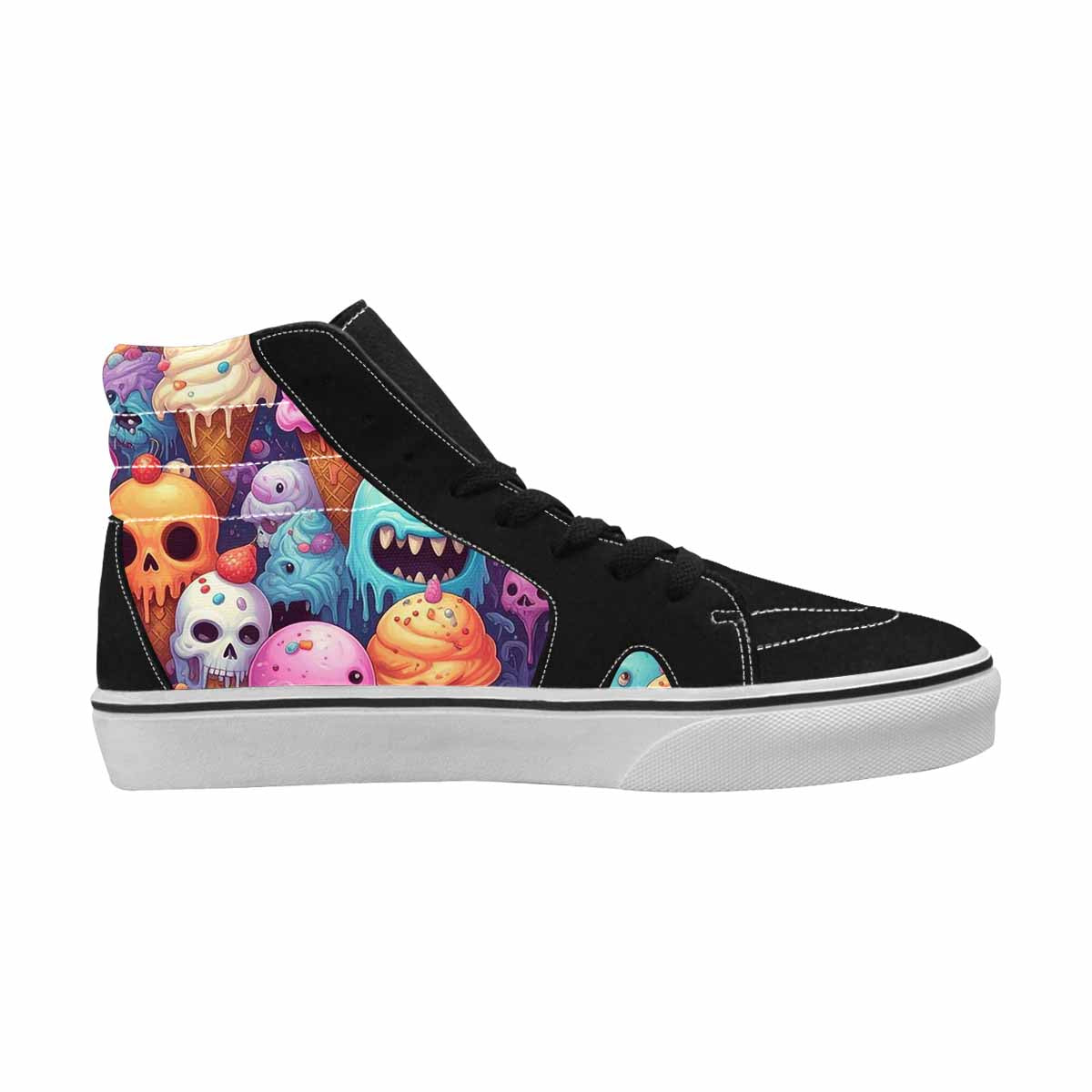 MEN'S Ice Cream Monsters  High Top Canvas Melting Art Sneakers
