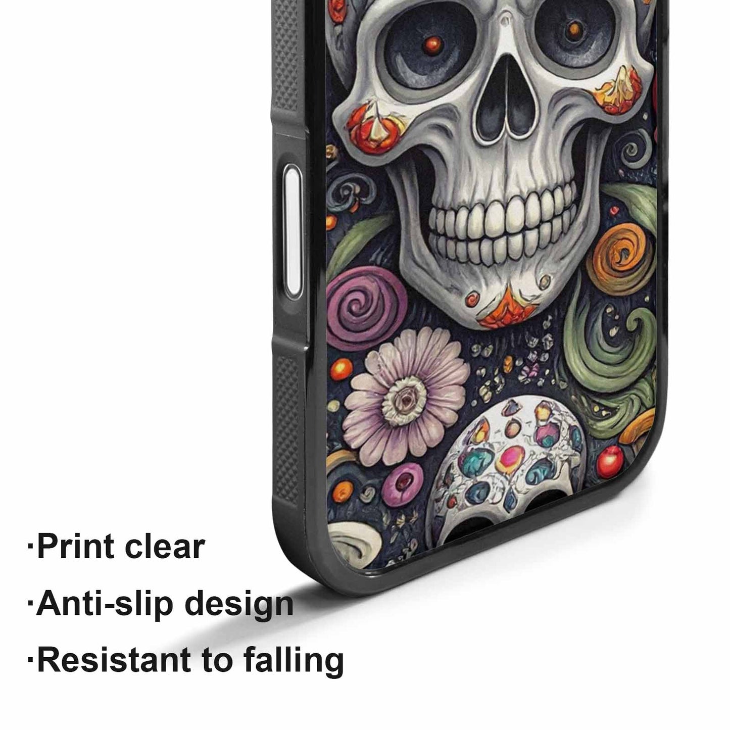 iPhone 17 Case — Greyscale Black And White Gothic Skulls, Customized Protective Case