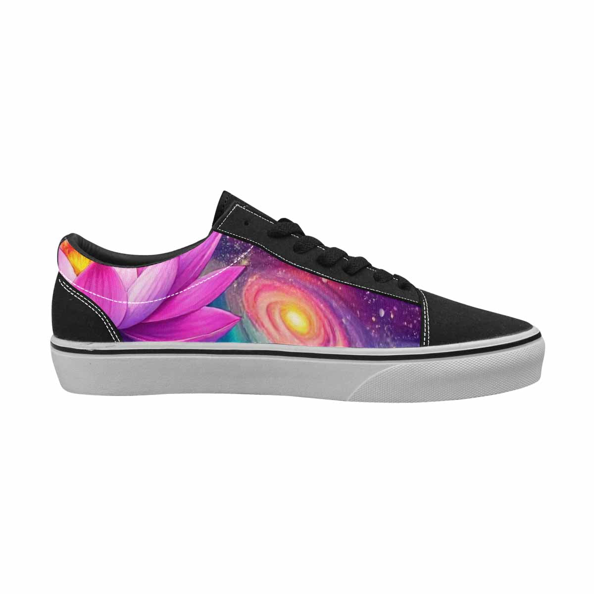 WOMEN'S Lotus Galaxy Canvas Lace-Up Neon Fantasy Custom Shoes