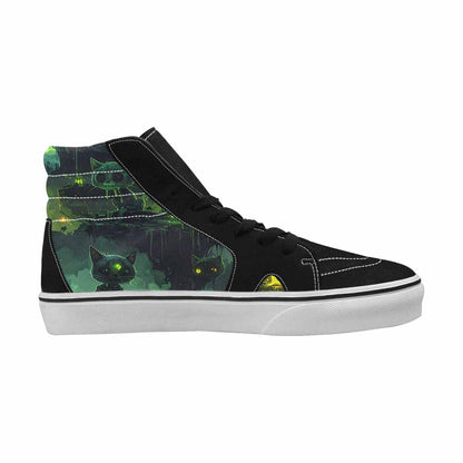 MEN'S Toxic Melting Skeleton Cats High Top Canvas Kaleidoscope Sneakers