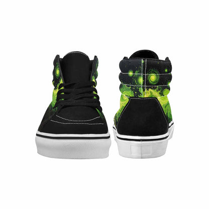 MEN'S Melting Galaxy Acid Green High Top Canvas Dark Academia Custom Sneakers
