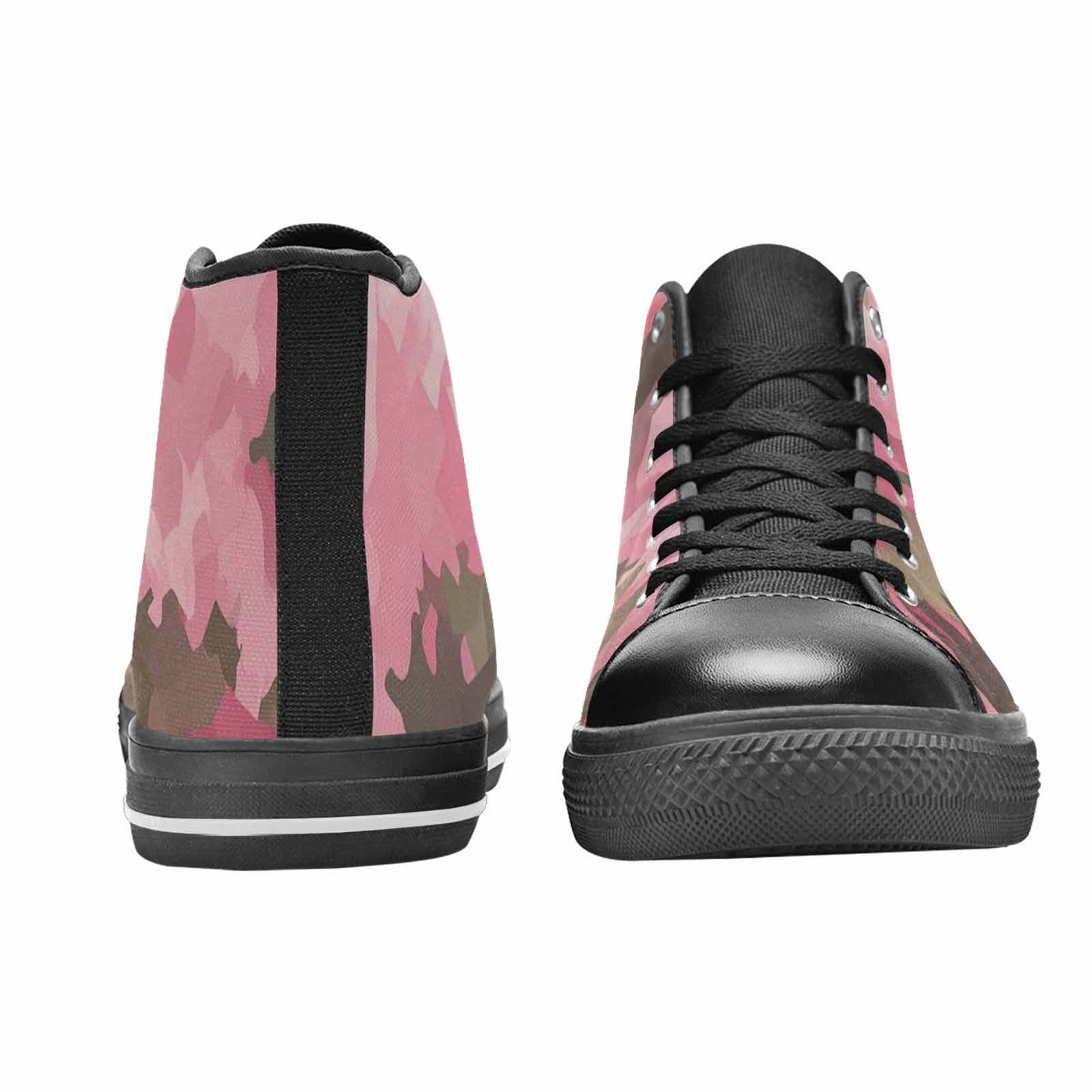 WOMEN'S Military Camouflage Blotch High Top Canvas Wallpaper Art Custom Shoes