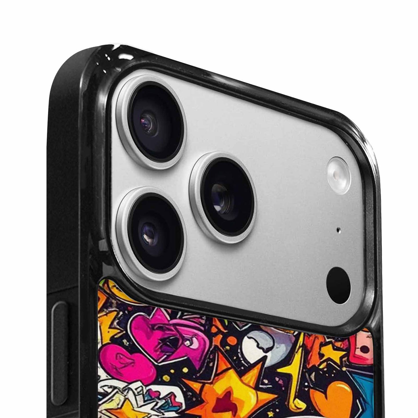iPhone 17 Pro Case — Bold Sticker Collage Icon Pattern Original, Personalized Phone Case