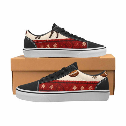 MEN'S Christmas Holly Snowflake Canvas Lace-Up Y2K Custom Shoes