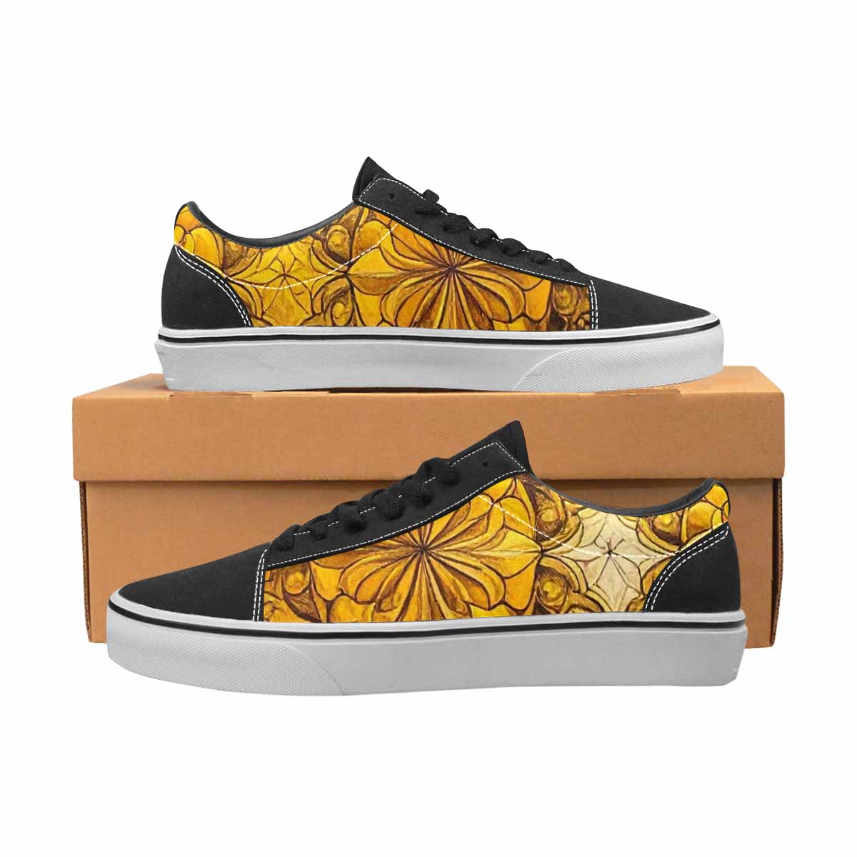 WOMEN'S Nonbinary Flag Color Canvas Lace-Up Vibrant Chaos Custom Shoes