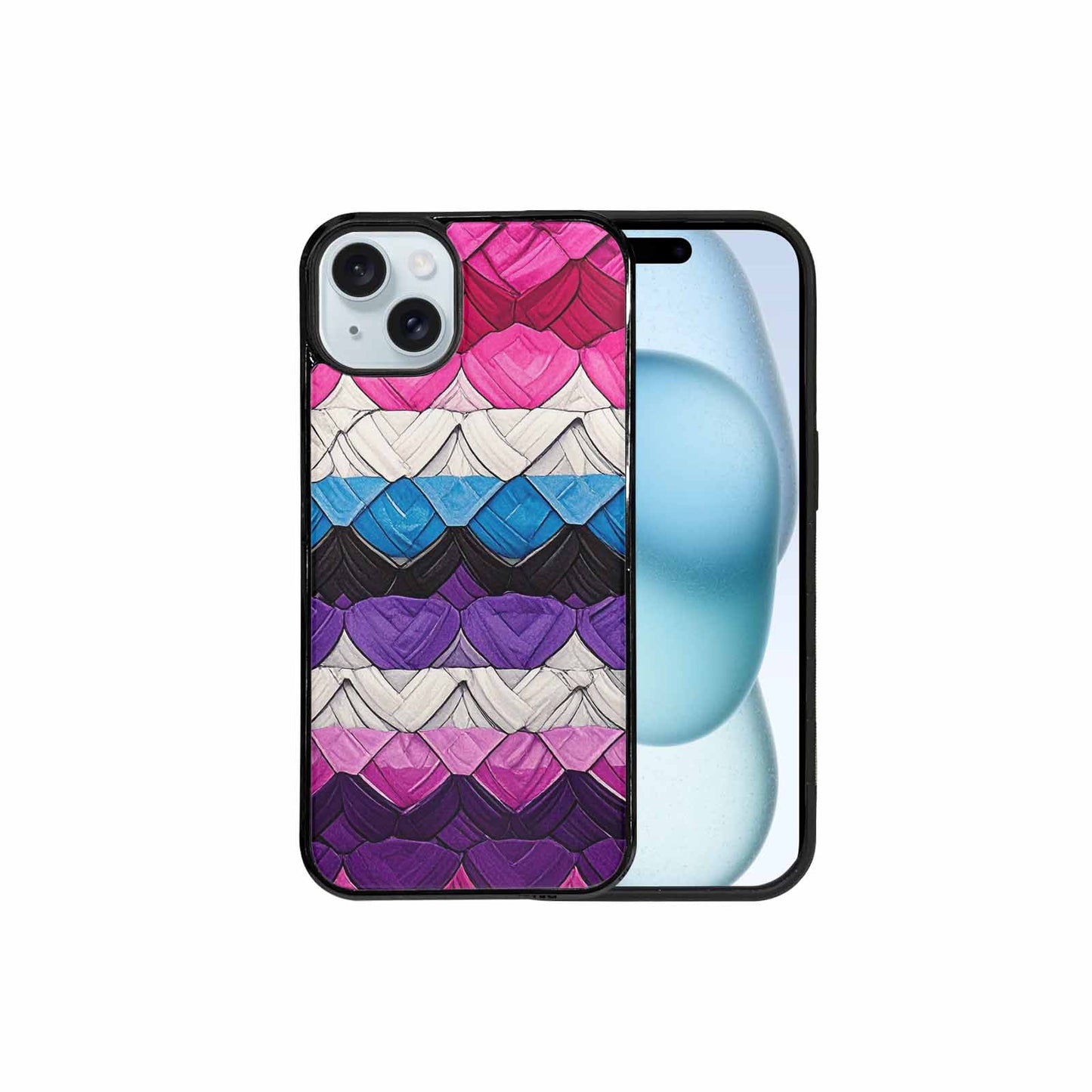 iPhone 15 Plus Case — Genderfluid Flag Color Theme Small Rainbow, Customized Protective Case