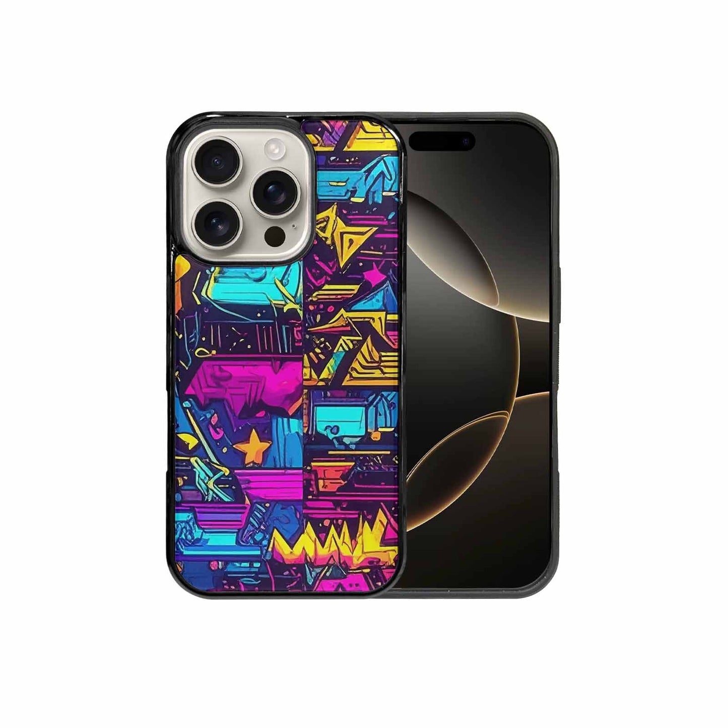 iPhone 16 Pro Case — 80s Retro Motif 80s Retro Motifs, Customized Protective Case