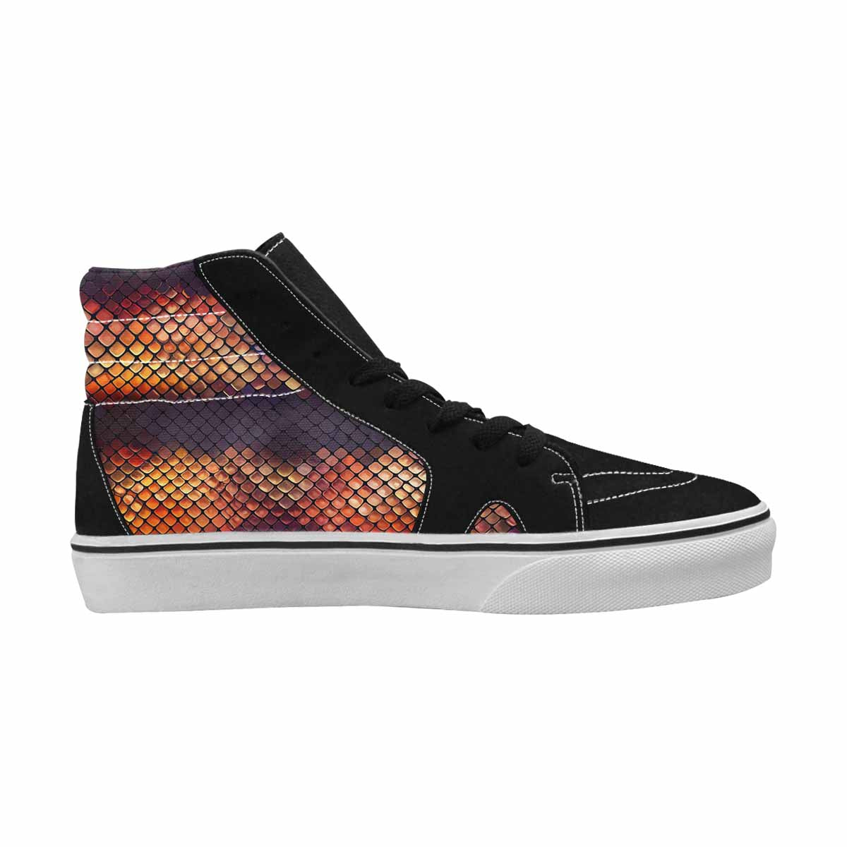 MEN'S Dark Snake Print High Top Canvas Dreamcore Custom Sneakers
