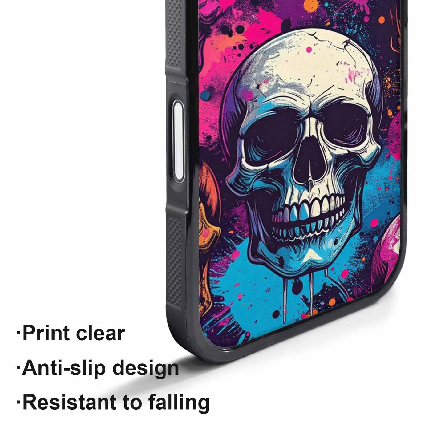 iPhone 17 Pro Case — Skulls Splatter Comic Gothic Skulls, Custom Designed Case Cover