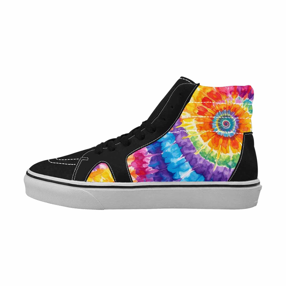 WOMEN'S Tie Dye Swirl High Top Canvas Vivid Custom Sneakers