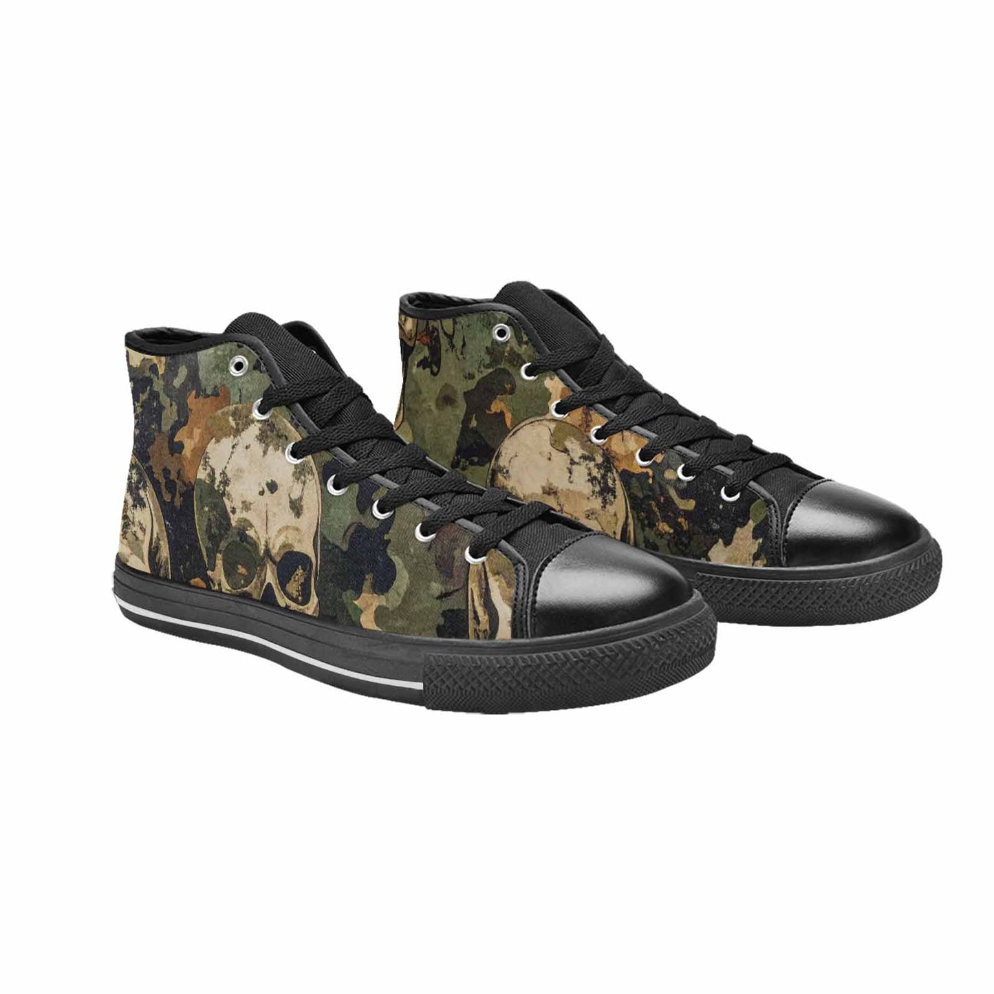 MEN'S Military Camo Skull High Top Canvas Aesthetic Shoes