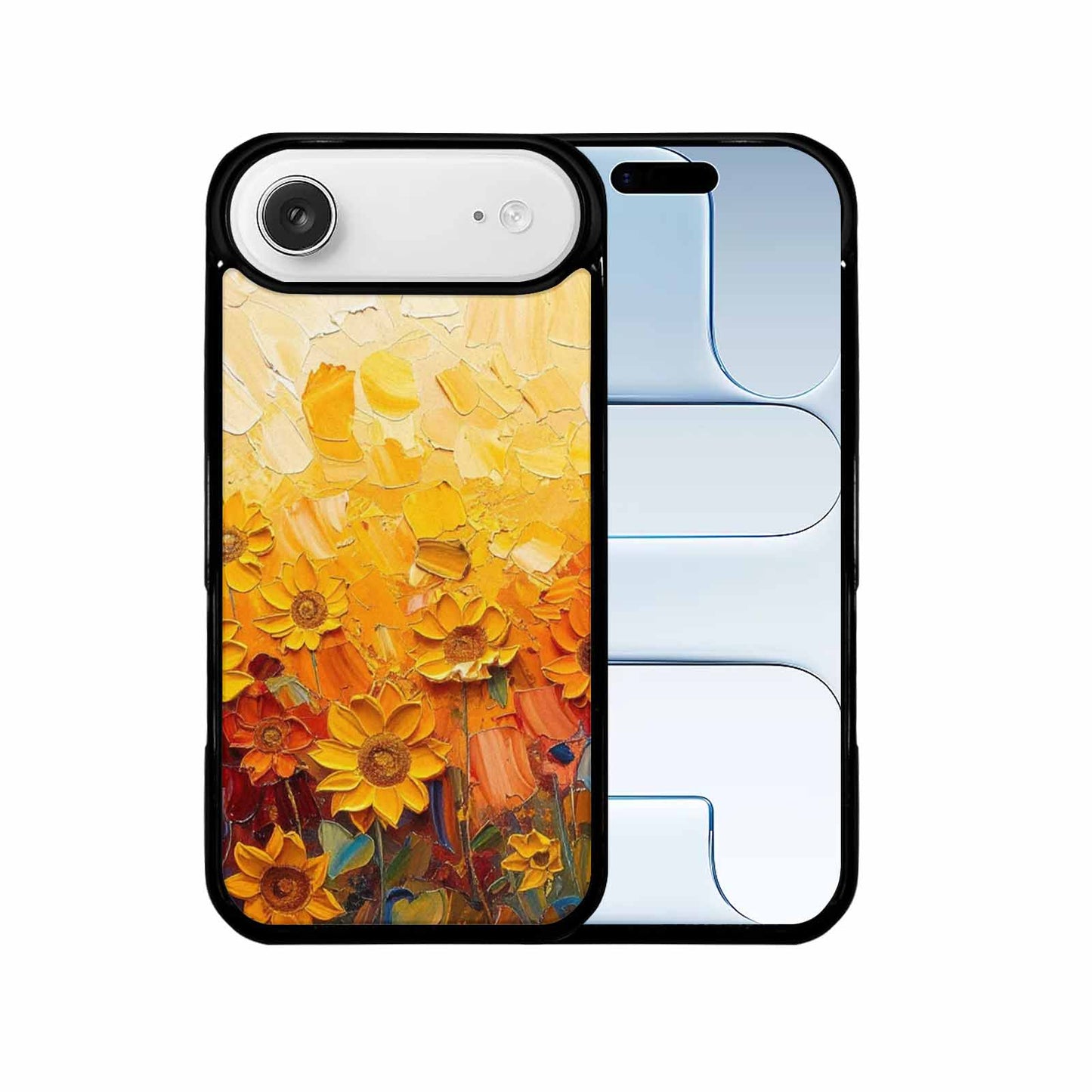 iPhone 17 Air Case — Impressionist Sunflower Brushstroke Pattern Hundreds Floral, Personalized Phone Case