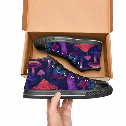 MEN'S Psychedelic Mushroom High Top Canvas Wallpaper Art Custom Shoes