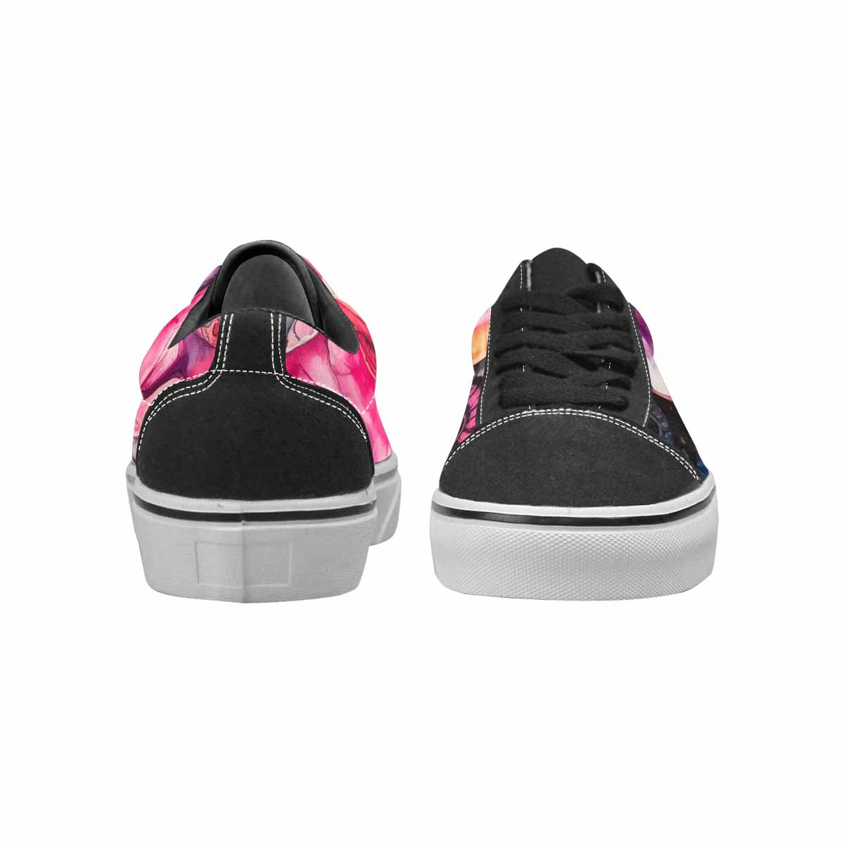 MEN'S Tie Dye Black & Pink Ink Canvas Bold Print Kaleidoscope Custom Canvas Shoes