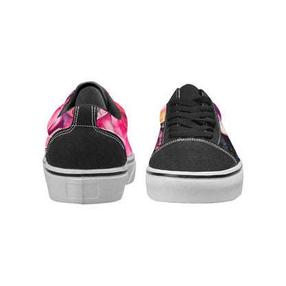 MEN'S Tie Dye Black & Pink Ink Canvas Bold Print Kaleidoscope Custom Canvas Shoes
