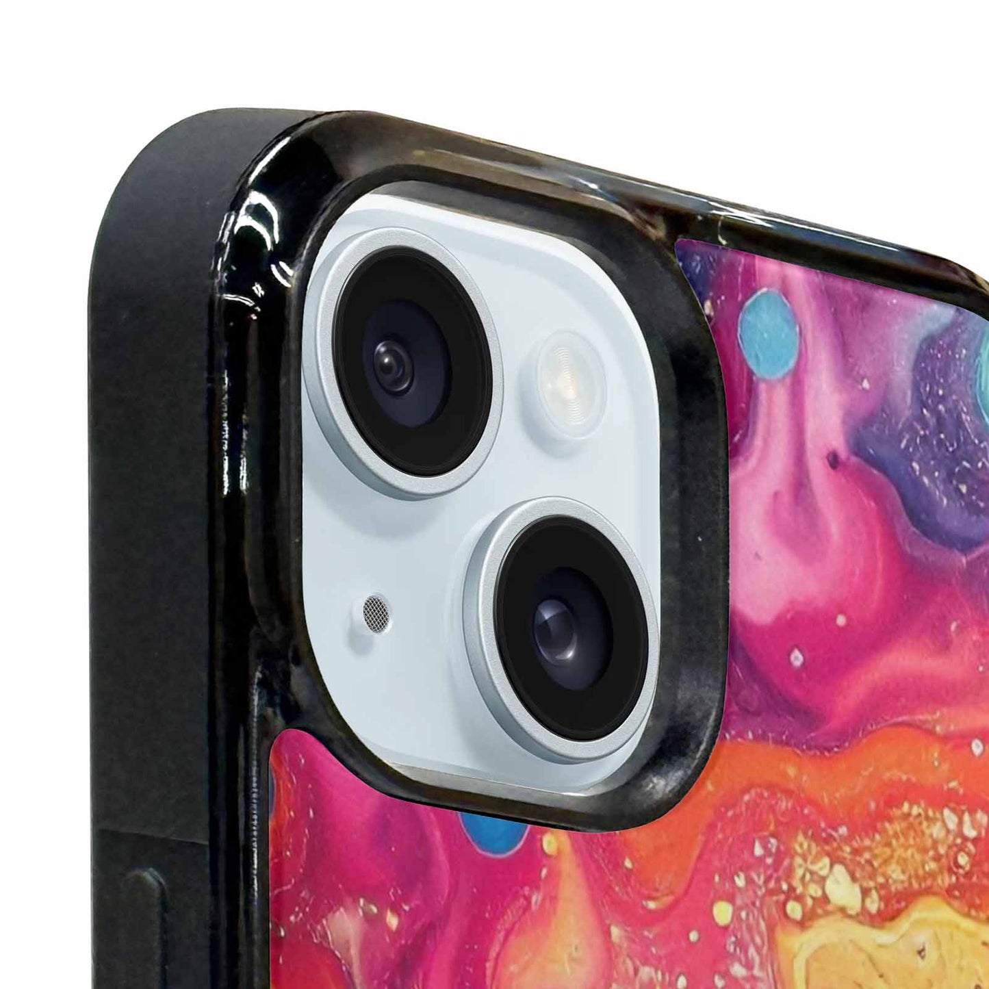 iPhone 15 Plus Case — Galaxy Art Colorful Cosmic Dust Small, Custom Phone Case