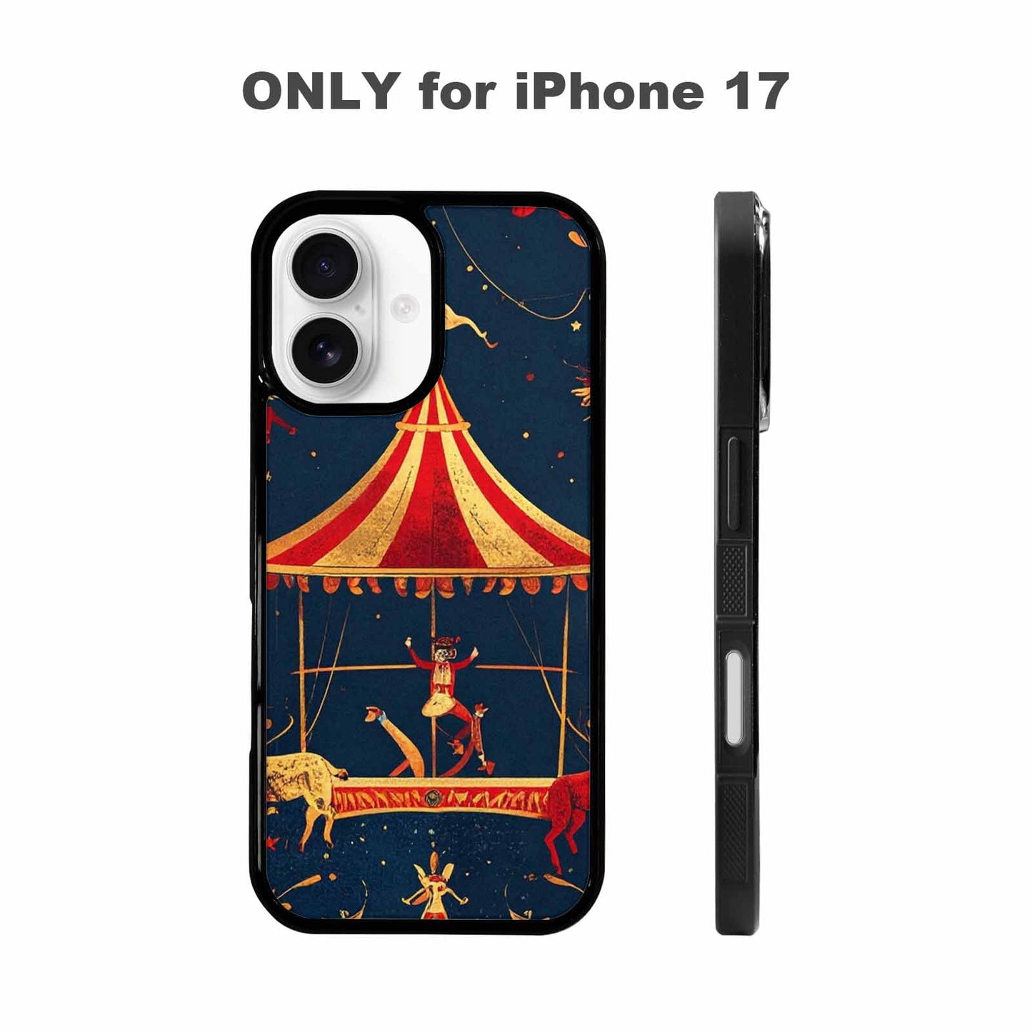 iPhone 17 Case — Vintage Circus Art Pattern Retro Vintage, Personalized Phone Case