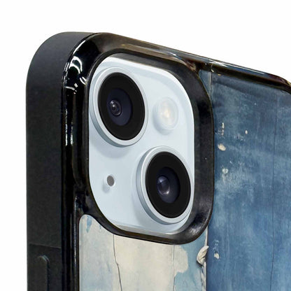 iPhone 15 Plus Case — Denim Distressed Textures Print Edge To, Custom Phone Case