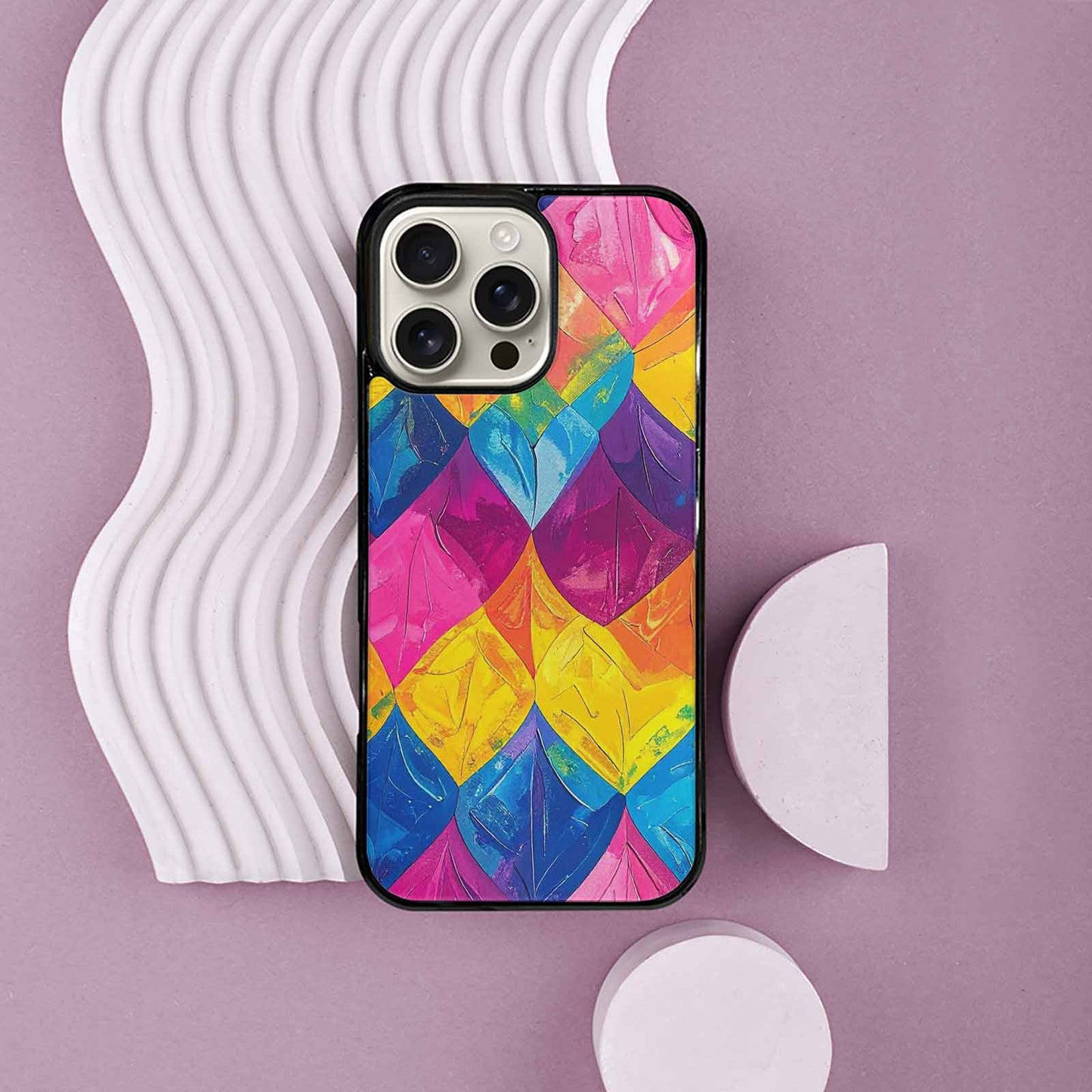 iPhone 16 Pro Max Case — Pansexual Flag Color Theme Small Rainbow, Custom Art Phone Cover