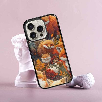 iPhone 16 Pro Case — Fox Forest Fox Forest Pattern Hundreds, Custom Print Case Cover