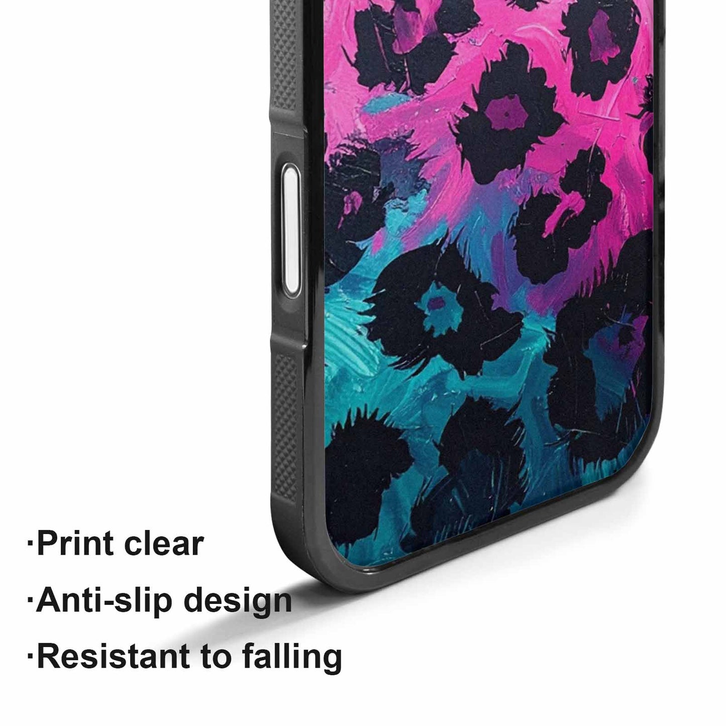 iPhone 17 Case — Leopard Neon Pink Teal Airbrush Animal, Personalized Phone Case