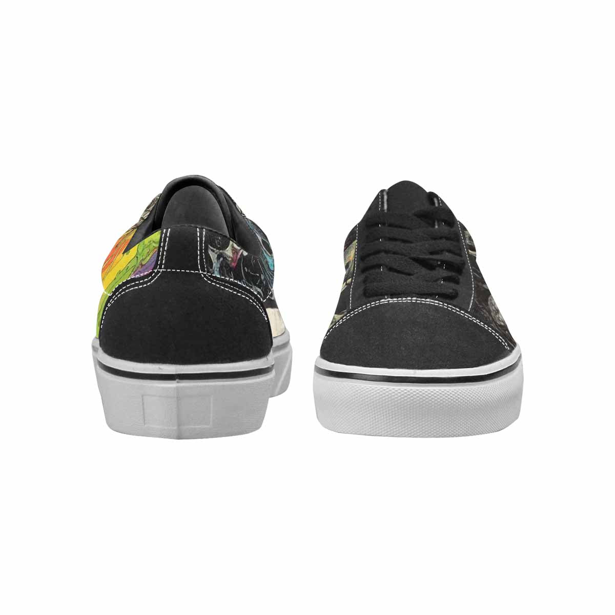 WOMEN'S Rainbow From Skull S Lace-Up Canvas Dark Academia Custom Sneakers