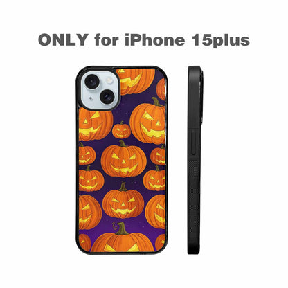 iPhone 15 Plus Case — Halloween Jackolantern Purple Sky Custom, Personalized Phone Case