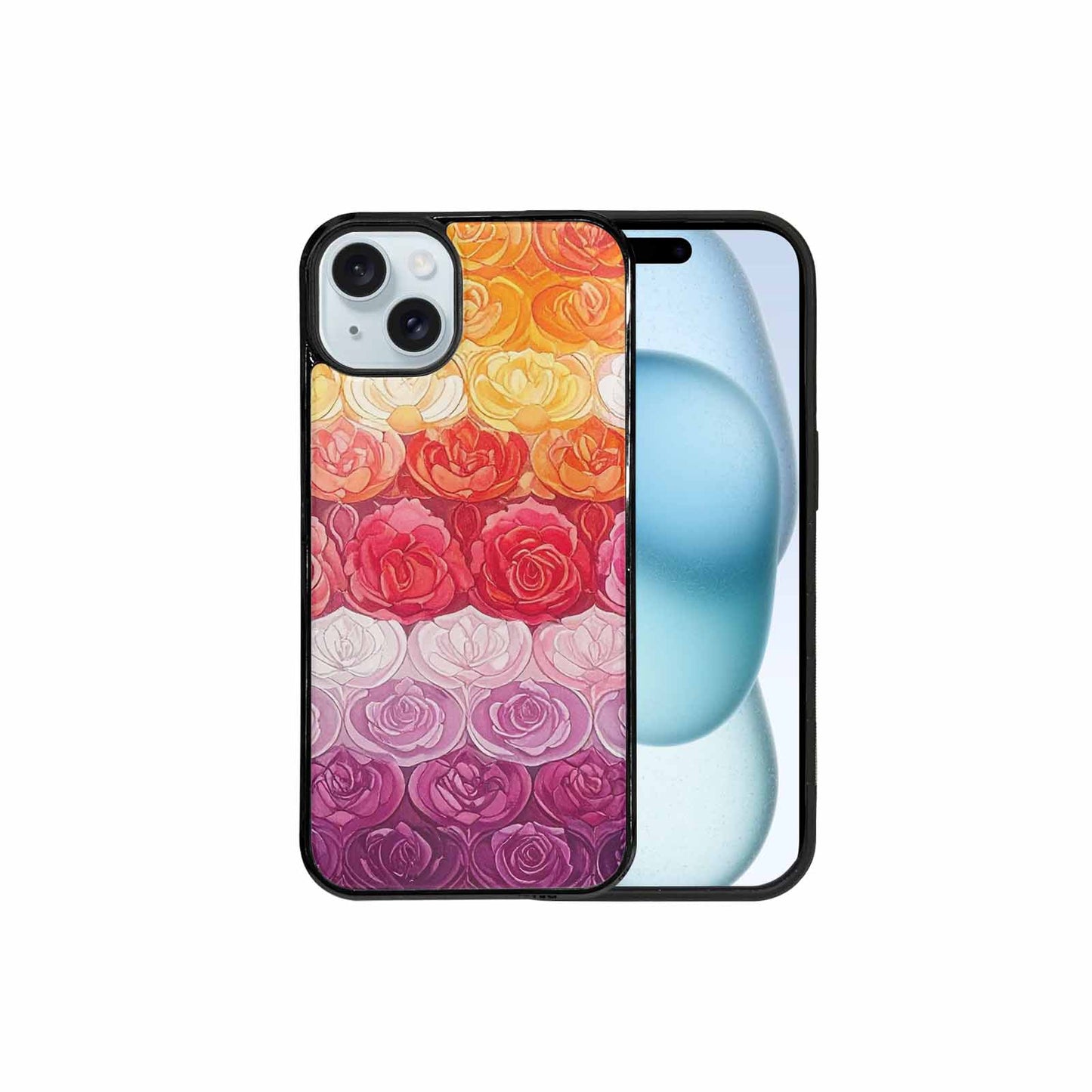 iPhone 15 Plus Case — Lesbian Flag Color Theme Small Rainbow, Custom Print Case Cover