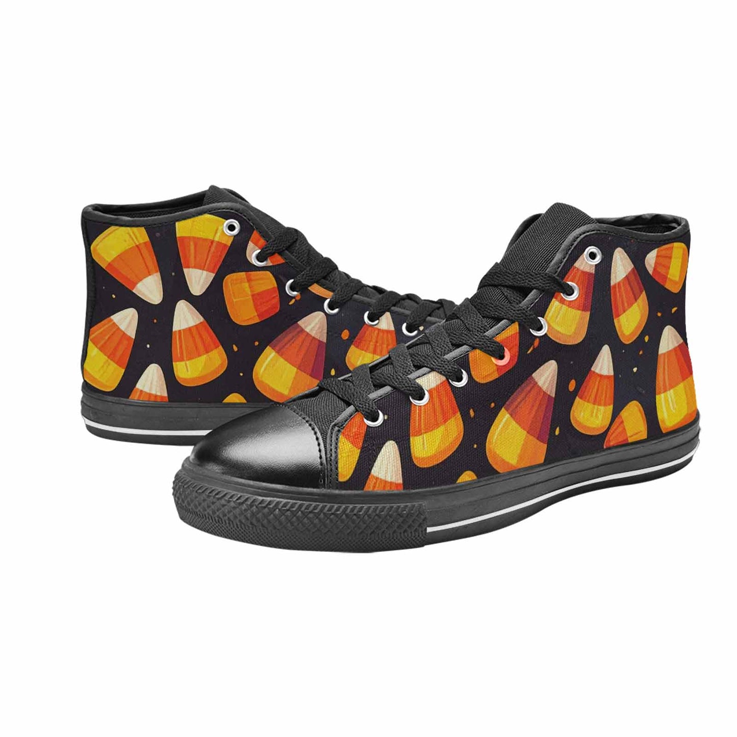 MEN'S Halloween Candy Corn High Top Canvas Dark Academia Custom Shoes