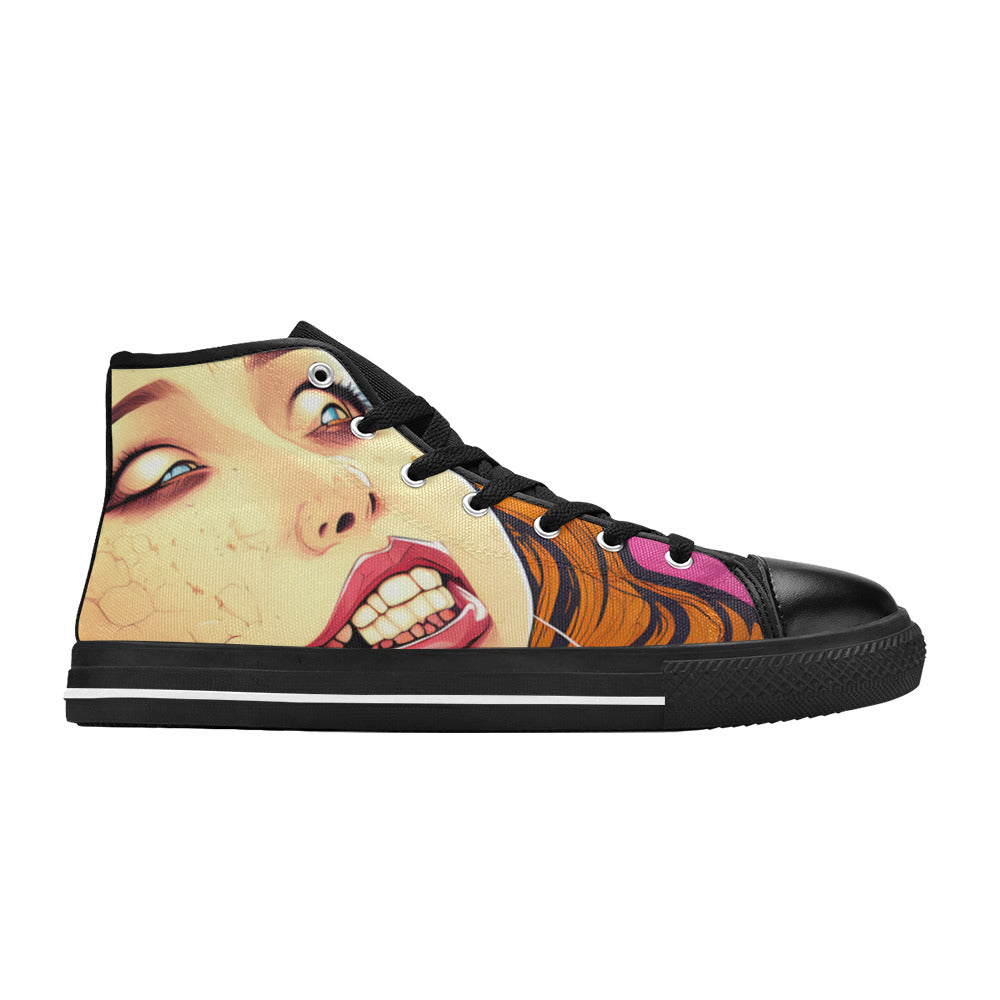 MEN'S Cc Retro Woman Face High Top Canvas Dark Academia Shoes