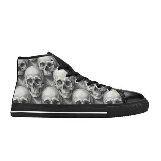 WOMEN'S Hyper Realistic Skull High Top Canvas Vivid Sneakers