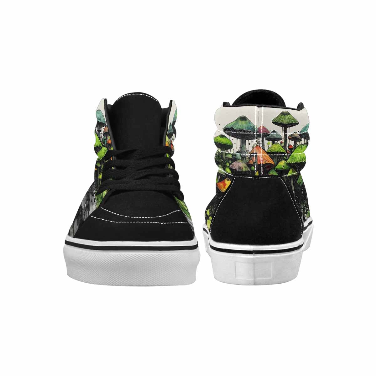 MEN'S Rainbow Drip Mushrooms High Top Canvas Vibrant Chaos Custom Sneakers