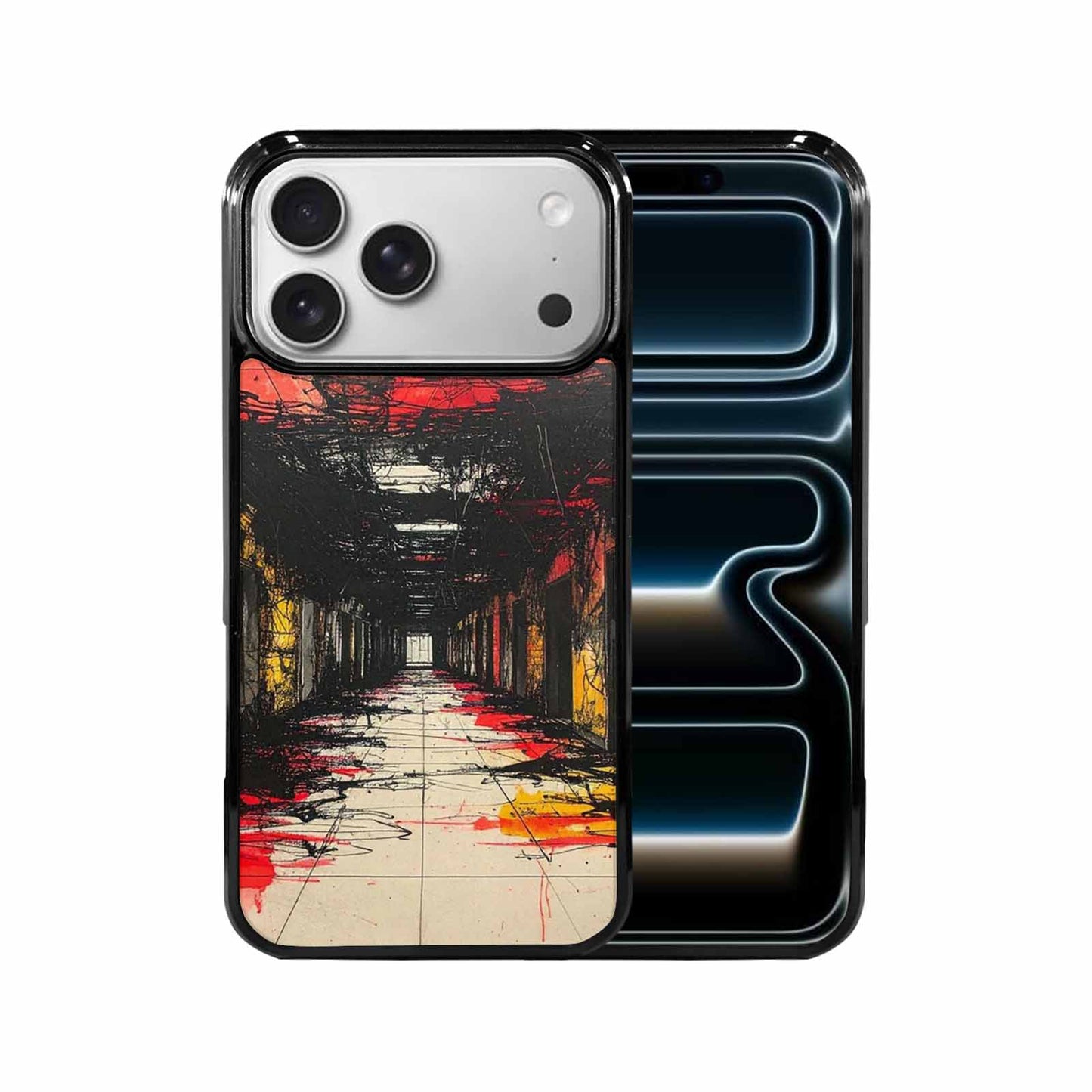 iPhone 17 Pro Max Case — Black &amp; Red Ink Galaxy Space, Custom Print Case Cover