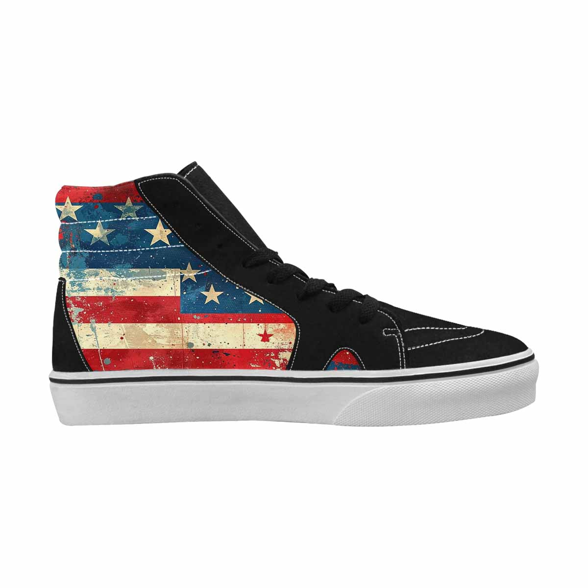 MEN'S American Flag Stars High Top Canvas Vibrant Chaos Shoes