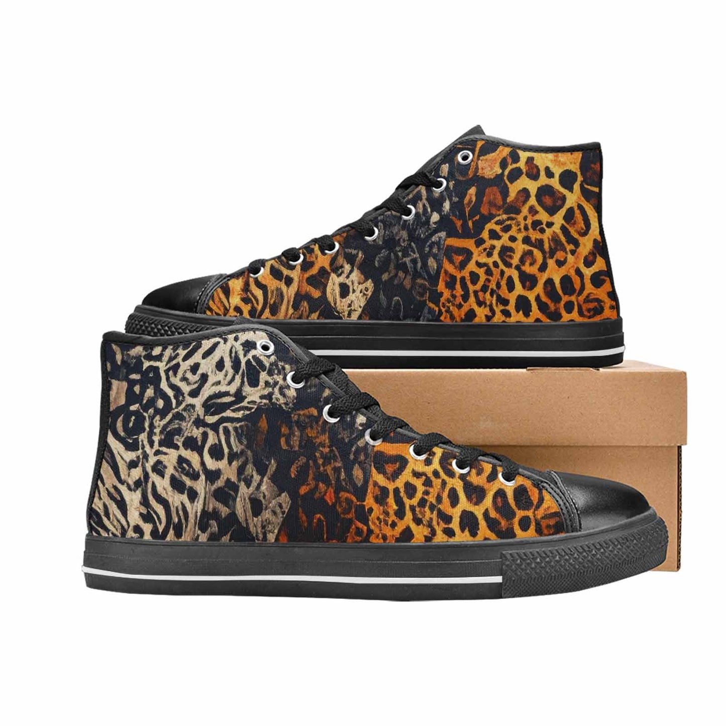 MEN'S Animal Print High Top Canvas Vibrant Chaos Shoes