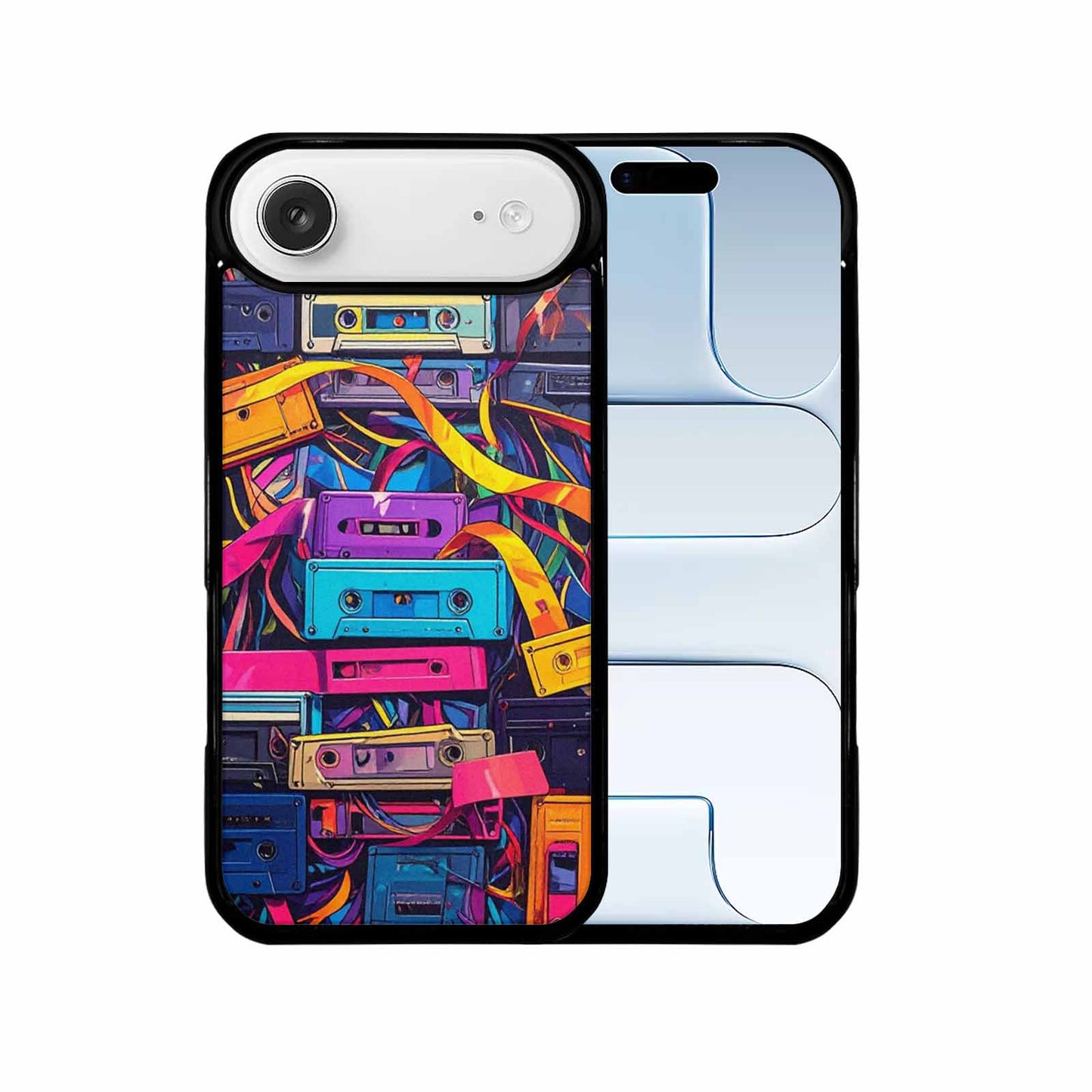 iPhone 17 Air Case — Retro Cassette Tape Pattern Hundreds Retro, Custom Printed Phone Case