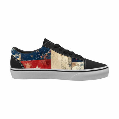 WOMEN'S American Flag Stars Canvas Lace-Up Grunge Custom Shoes