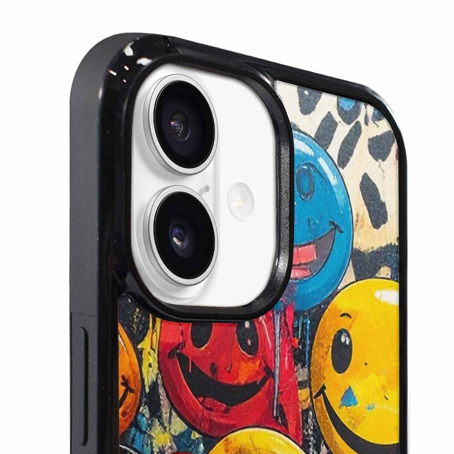 iPhone 17 Case — Smiley Faces Pattern Hundreds Original Art, Custom Art Phone Cover