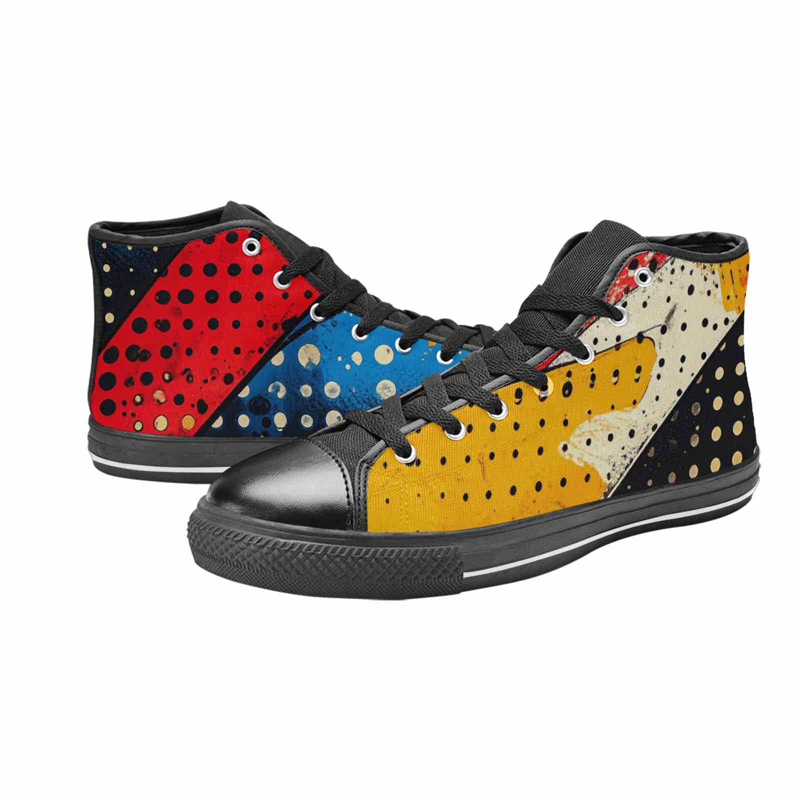 MEN'S Comic Book Halftone High Top Canvas Cottagecore Sneakers