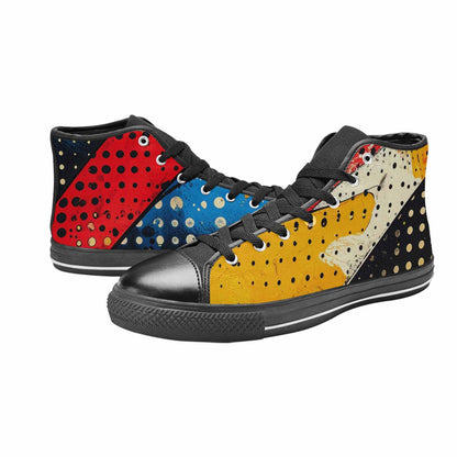 MEN'S Comic Book Halftone High Top Canvas Cottagecore Sneakers
