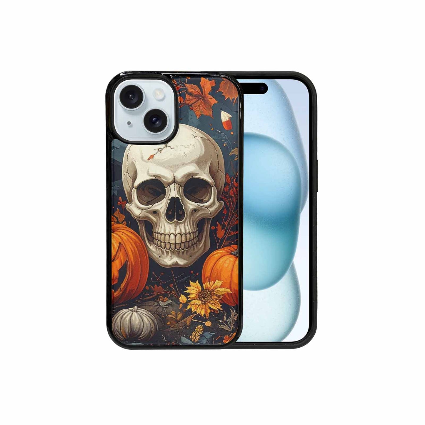 iPhone 15 Case — Halloween Skulls Pumpkins Custom, Unique Phone Case Design