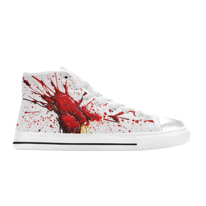WOMEN'S Splatter Art High Top Canvas Vibrant Chaos Sneakers