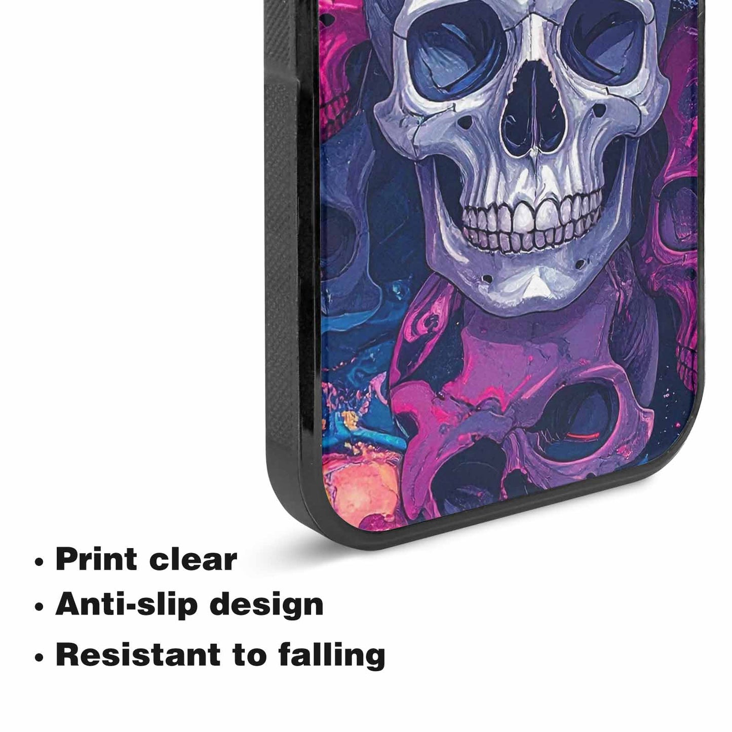 iPhone 15 Plus Case — Marble Skull Custom Personalized Phone Cover, Unique Phone Case Design