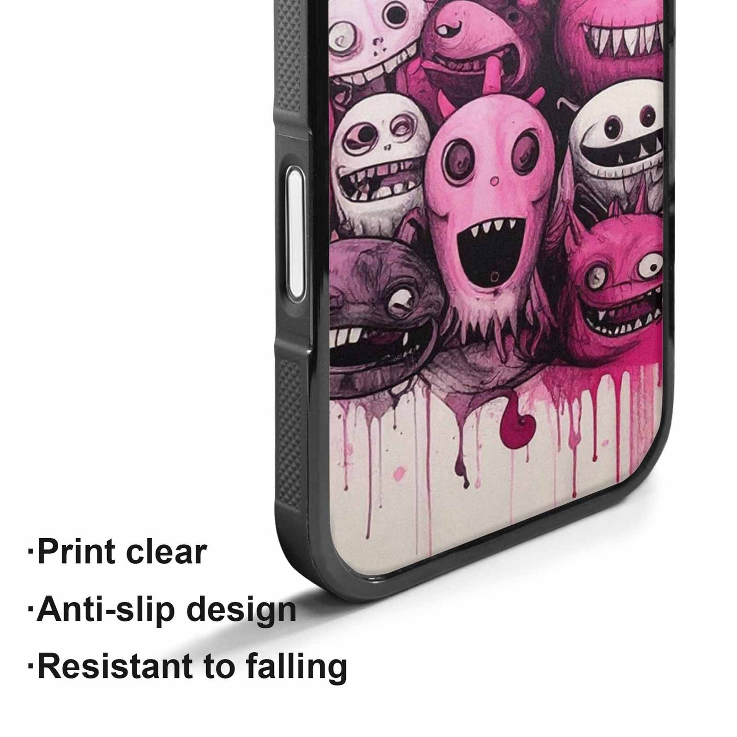 iPhone 17 Case — Black &amp; Pink Ink Cartoon Cute, Personalized Phone Case