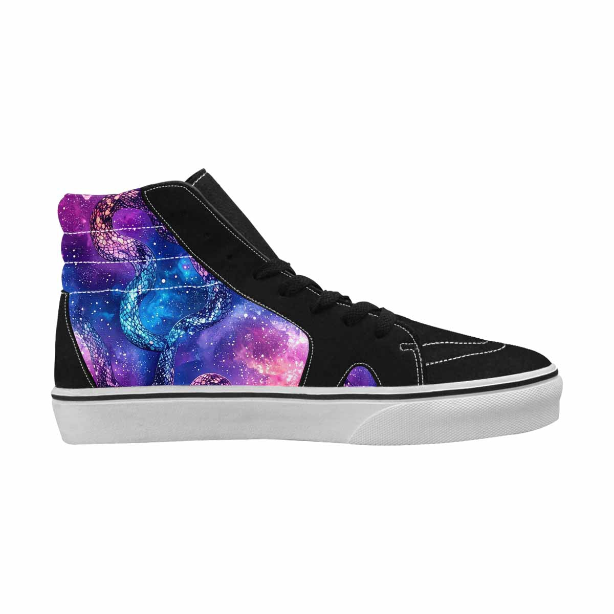 WOMEN'S Galaxy Snake Print High Top Canvas Dark Academia Sneakers