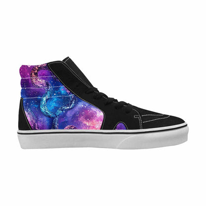 WOMEN'S Galaxy Snake Print High Top Canvas Dark Academia Sneakers