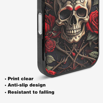iPhone 16 Case — Gothic Skulls Roses, Original Design Phone Case