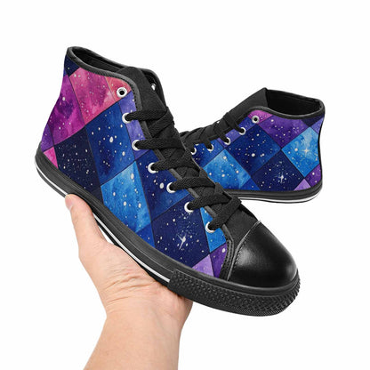 MEN'S Galaxy Stars Nebula High Top Canvas Surreal Custom Shoes