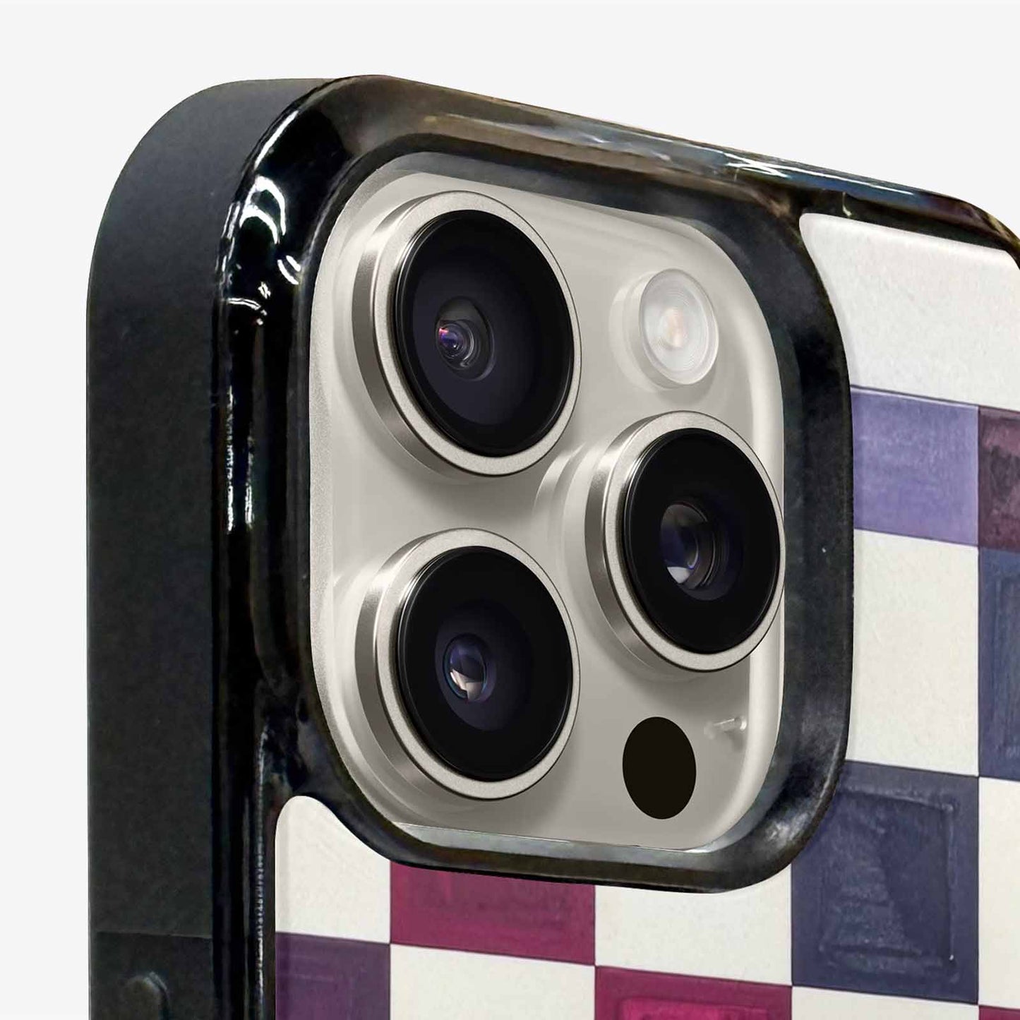 iPhone 15 Pro Max Case — Checkerboard Print, Custom Phone Case