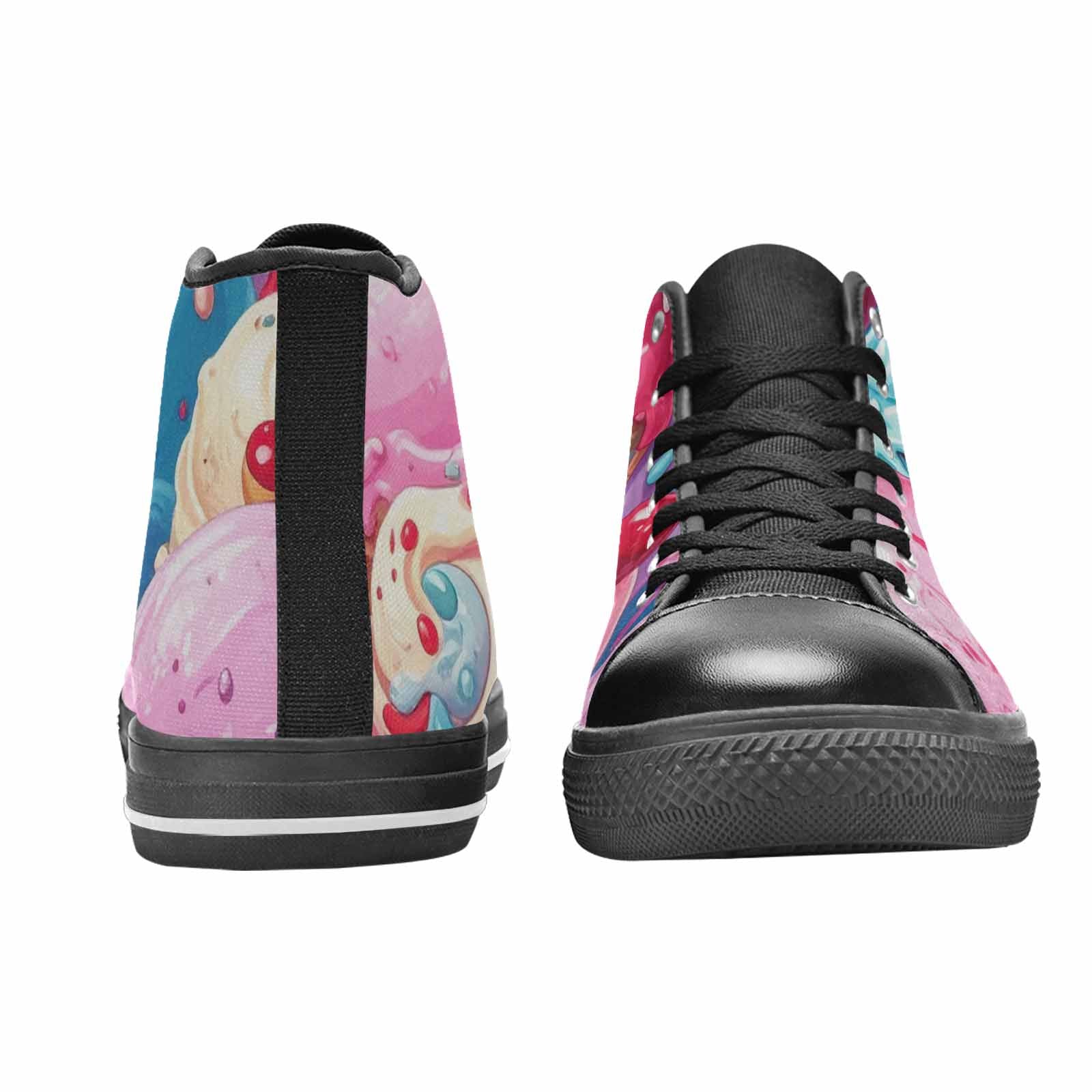 WOMEN'S Melting Icecream Monster Cherry High Top Canvas Aesthetic Sneakers